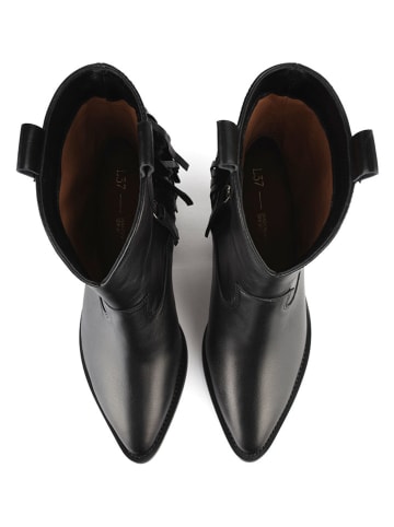 loft37 Leder-Stiefeletten in Schwarz