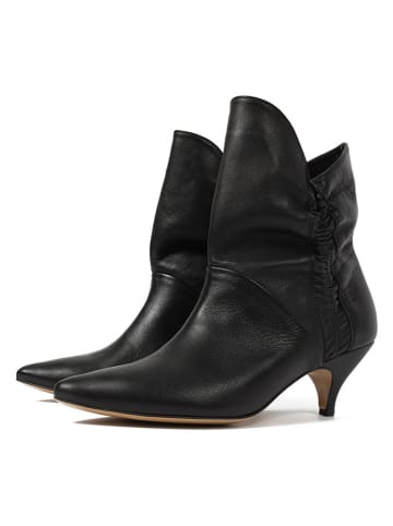 loft37 Leder-Stiefeletten in Schwarz