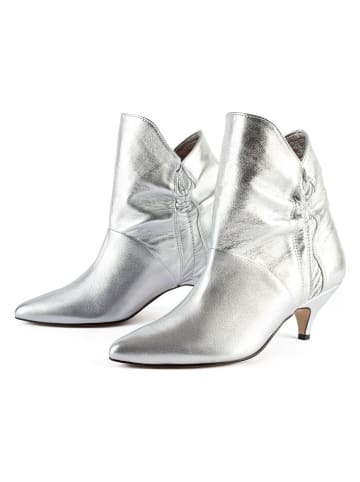 loft37 Leder-Stiefeletten in Silber