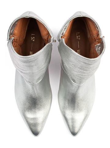 loft37 Leder-Stiefeletten in Silber