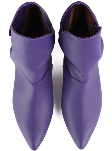 loft37 Leder-Stiefeletten "Make Me Like You" in Lila