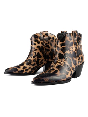 loft37 Leren enkellaarzen "Nevada" zwart/beige