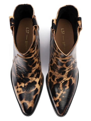 loft37 Leder-Boots  in Hellbraun/ Schwarz