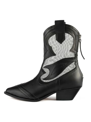 loft37 Leder-Cowboy-Boots "Out Of Time" in Schwarz