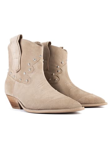 loft37 Leder-Cowboy-Boots in Beige
