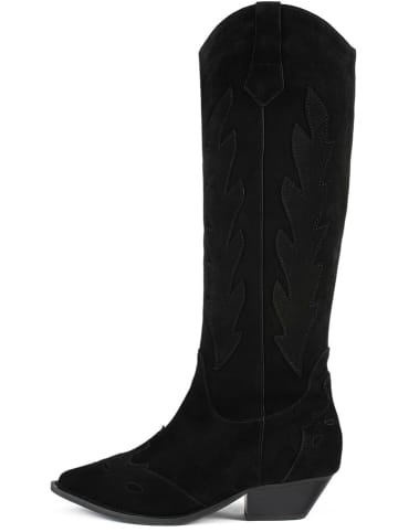 loft37 Skórzane kozaki "Route 66" w kolorze czarnym