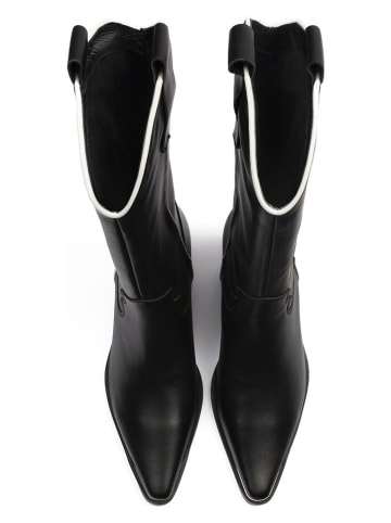 loft37 Leder-Stiefeletten in Schwarz