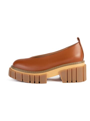 loft37 Leren pumps "Slow Down Baby" lichtbruin