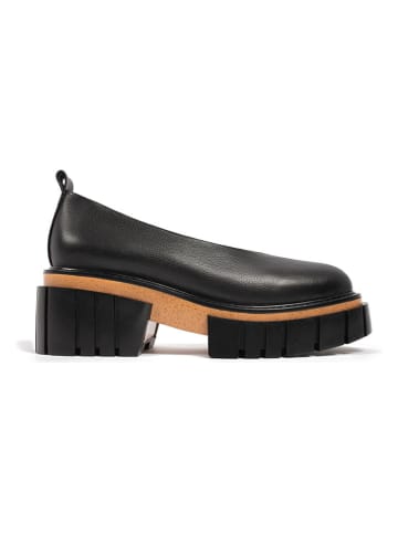 loft37 Leder-Ballerinas in Schwarz/ Hellbraun