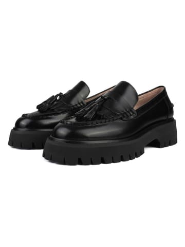 loft37 Leder-Mokassins "Something Good" in Schwarz