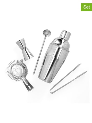Homla 5-delige set: cocktailshaker & accessoires ''Moi'' zilverkleurig