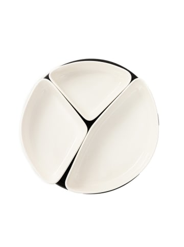 Homla 4-delige serveerplateauset "Felko" zwart/wit - Ø 24 cm