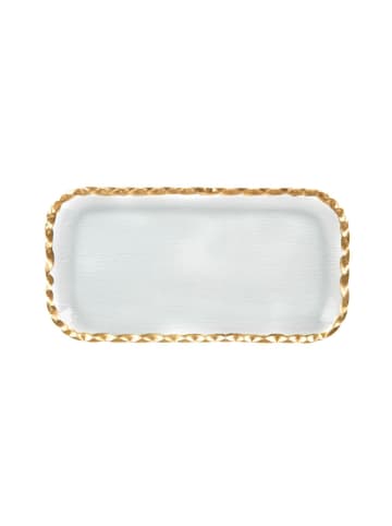 Homla Platzteller ''Elsoy'' in Hellblau/ Gold - (L)15 x (B)29 cm