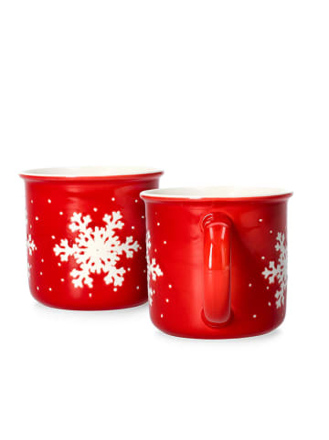 Homla 2er Set: Tasse ''Trinkie'' in Rot/ Weiß - 2 x 360 ml