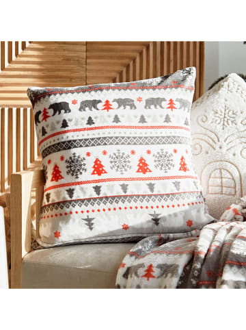Homla Kissenhülle ''Noel'' in Weiß/ Rot/ Grau - (L)45 x (B)45 cm