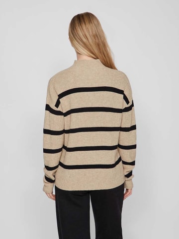 Vila Pullover in Beige/ Schwarz