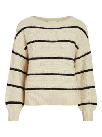 Vila Pullover in Creme/ Schwarz