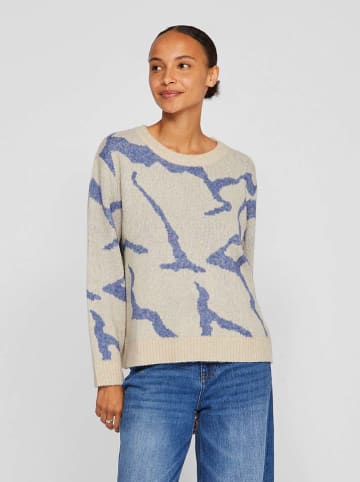 Vila Pullover in Creme/ Blau