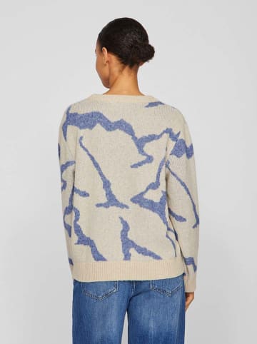 Vila Pullover in Creme/ Blau
