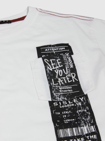 Sisley Longsleeve in Weiß/ Schwarz