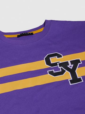 Sisley Longsleeve in Violett/ Gelb
