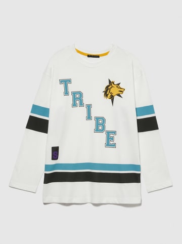 Sisley Longsleeve in Weiß/ Blau/ Schwarz