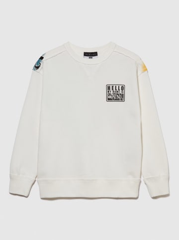 Sisley Bluza w kolorze białym ze wzorem