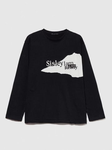 Sisley Longsleeve zwart/wit