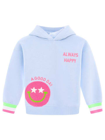 Zwillingsherz Hoodie "Always Happy" lichtblauw/roze