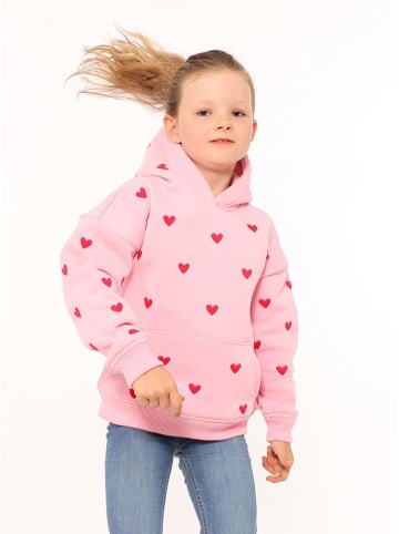Zwillingsherz Hoodie "Hearts" in Rosa/ Rot
