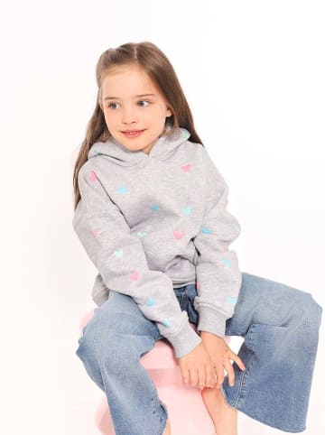 Zwillingsherz Bluza "Hearts" w kolorze szaro-błękitno-jasnoróżowym