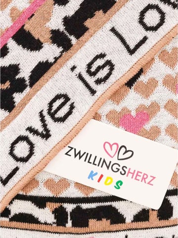 Zwillingsherz 2-częściowy zestaw "Love is Love" w kolorze beżowym ze wzorem