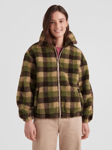 O'Neill Fleecejacke "Check" in Grün/ Braun/ Beige
