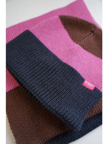 B.Nosy 2tlg.Winteraccessoires-Set in Braun/ Pink/ Dunkelblau