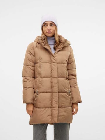 Vero Moda Doorgestikte mantel "Nova" lichtbruin