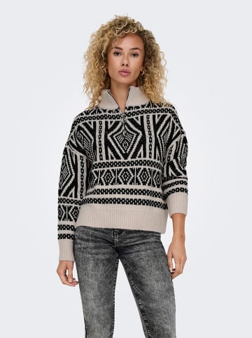 ONLY Sweter w kolorze kremowo-czarnym