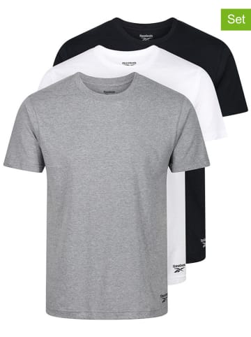 Reebok 3er-Set: Shirts "Santo" in Schwarz/ Weiß/ Grau