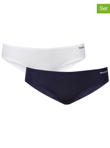 Reebok 2er-Set: Slips "Madison" in Weiß/ Dunkelblau