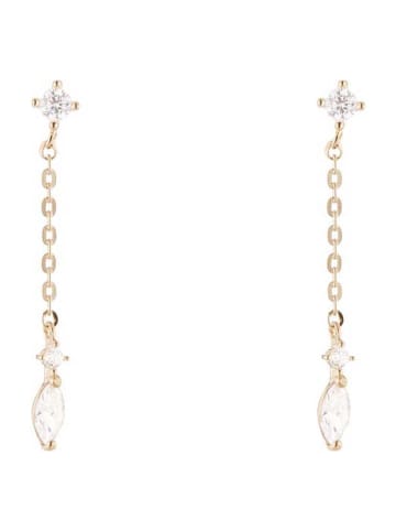 L instant d Or Gold-Ohrstecker "Pluie cocasse" mit Edelsteinen