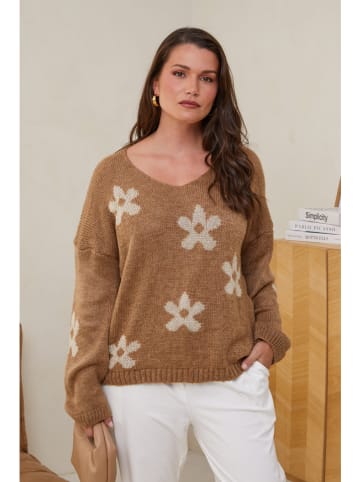 Curvy Lady Pullover in Hellbraun