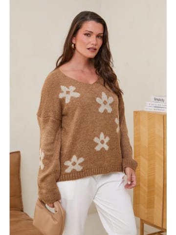 Curvy Lady Pullover in Hellbraun