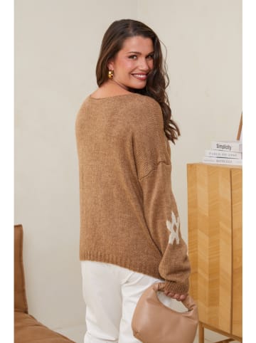 Curvy Lady Pullover in Hellbraun