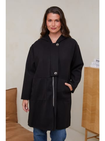 Curvy Lady Übergangsmantel in Schwarz