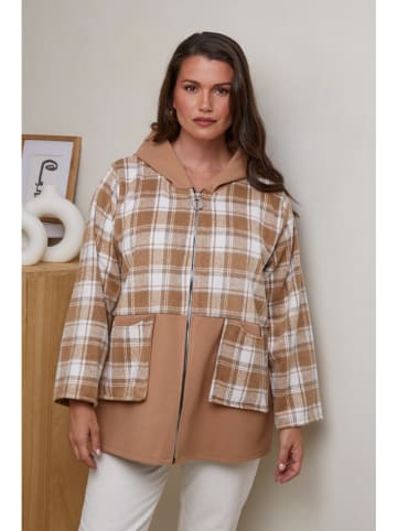 Curvy Lady Sweatjacke in Hellbraun