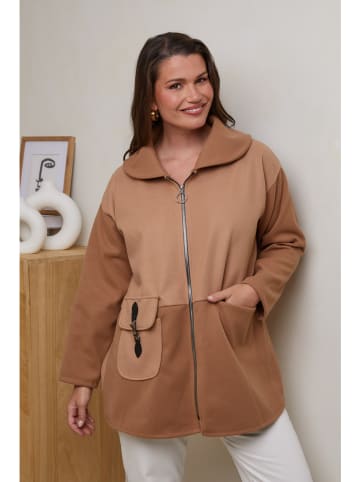 Curvy Lady Kurtka przejściowa w kolorze brązowym