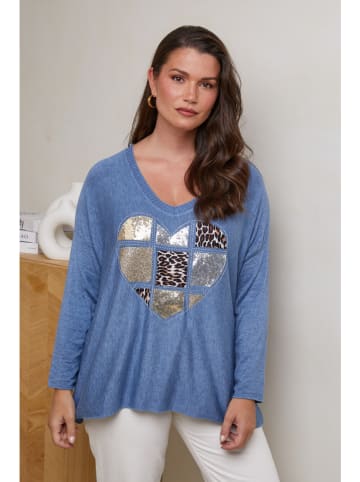 Curvy Lady Pullover in Blau