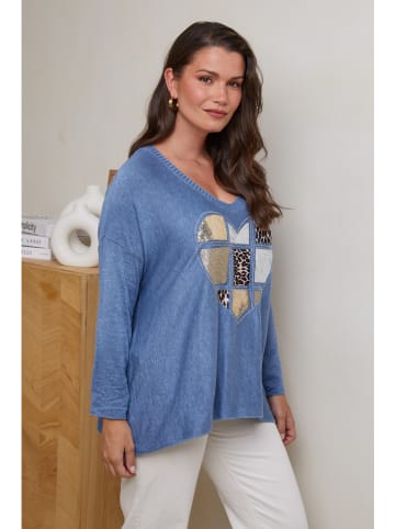 Curvy Lady Pullover in Blau