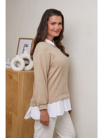 Curvy Lady Pullover in Beige