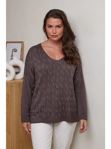 Curvy Lady Pullover in Dunkelbraun