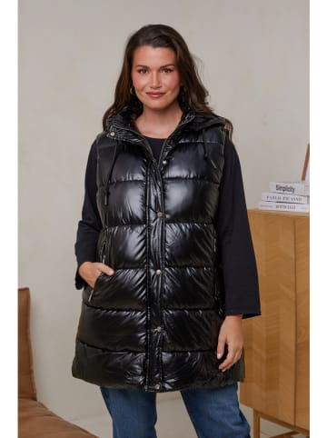 Curvy Lady Doorgestikte bodywarmer zwart